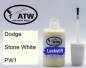 Preview: Dodge, Stone White, PW1: 20ml Lackstift, von ATW Autoteile West.
